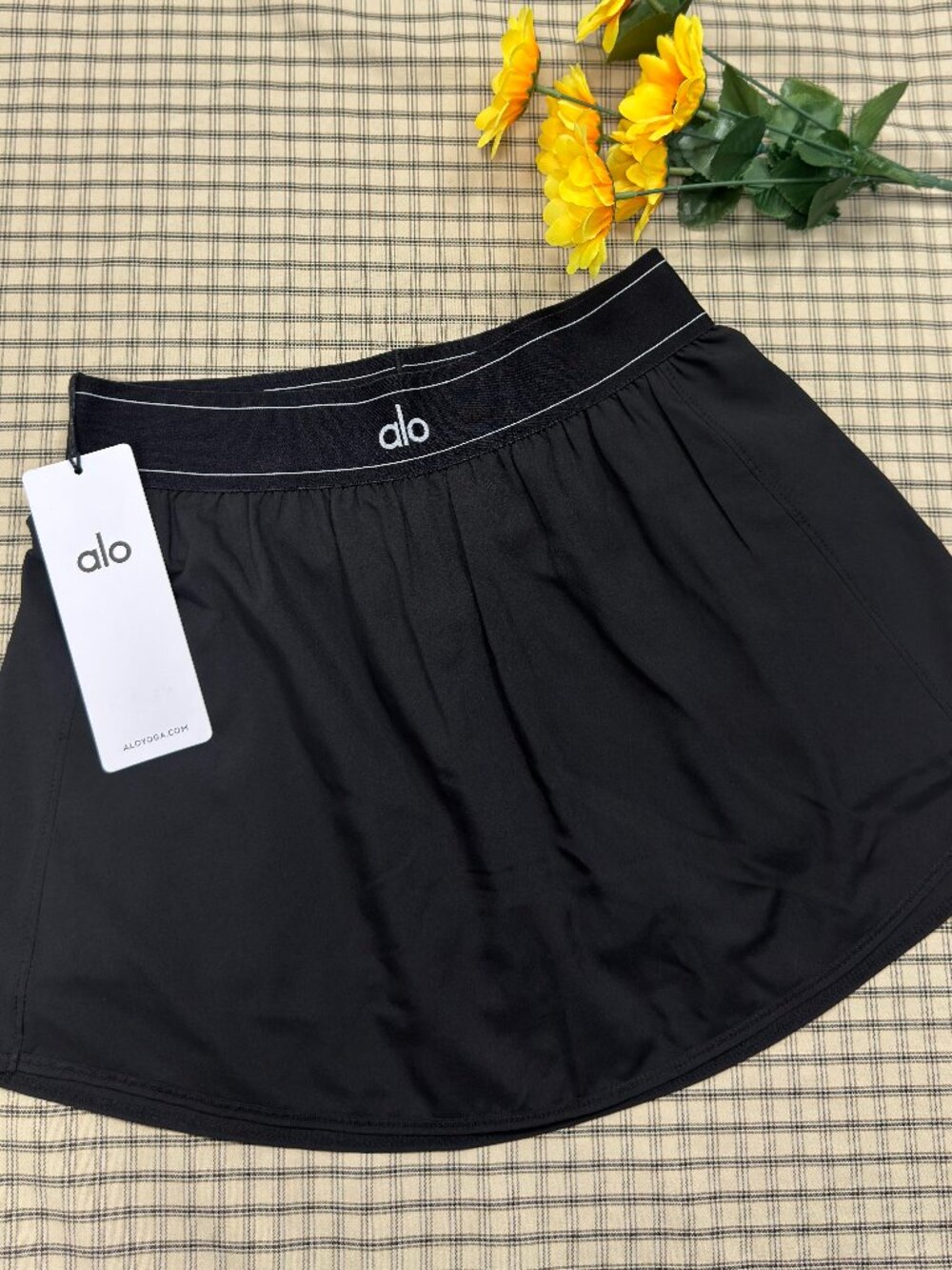 NWT Alo Yoga⛱️Match Point Tennis Skirt Black Minimalist style🎹 - Picture 2 of 8